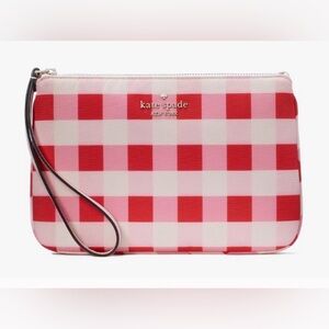 Kate Spade NEW YORK Red & Pnk Plaid Wristlet, NWOT, NEVER USED!!! Authentic